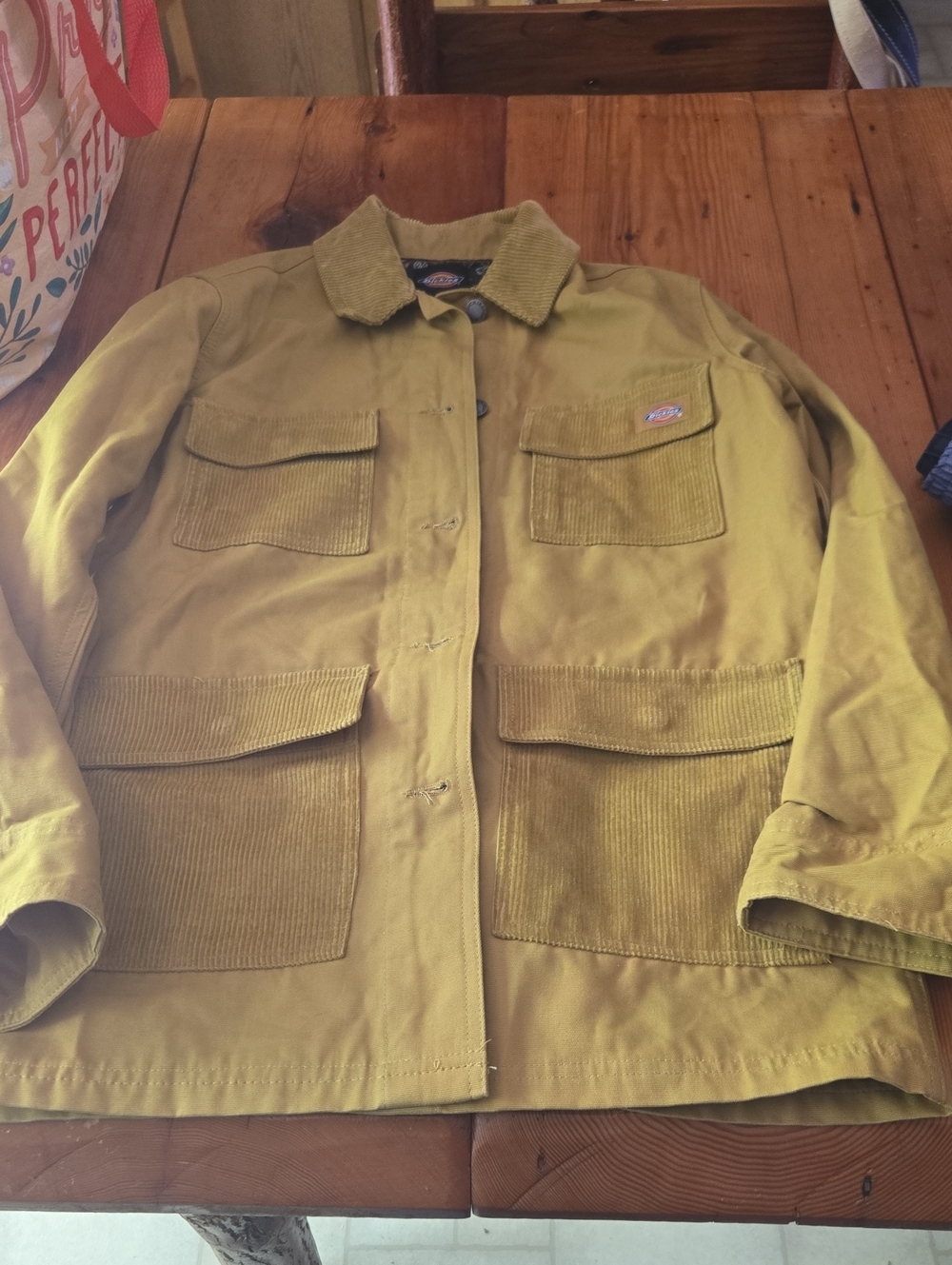Dickies Mustard Yellow Sz S Corduroy-Trim Field Jacket